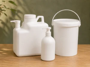 esempio di flaconi senza etichetta per produzione detergenti, creme e saponi professionali in private label